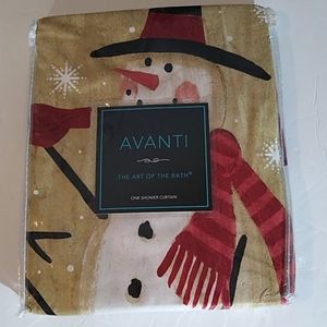 Nwt fabric shower curtain Christmas snowmen